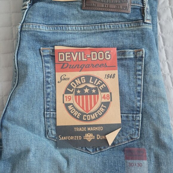 NWT DEVIL-DOG DUNGAREES Men's Jeans Athletic Highpoint Blue Size 30 X 30 - Picture 2 of 5